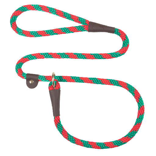 [MEN028 RED GRN] MENDOTA Slip Lead 1/2" x 6' Red & Green