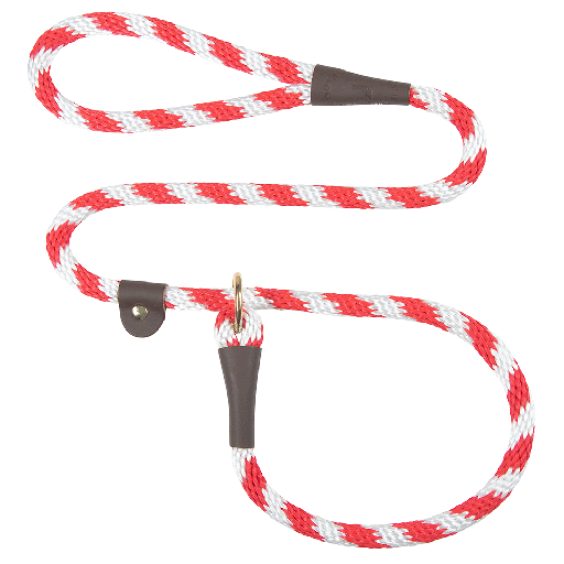 [MEN028 RED WHT] MENDOTA Slip Lead 1/2" x 6' Red & White