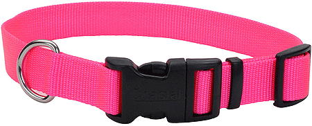 [CA6401 HOT PINK] COASTAL TUFF Adjustable Dog Collar 5/8x10-14 Neon Pink