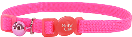 [CA7001 HOT PINK] COASTAL Safe Cat Adjustable Collar 3/8x8-12 Hot Pink