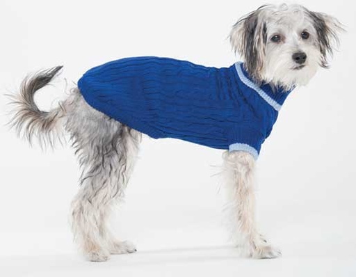 [FP8 M COBALT] *FASHION PET Classic Cable Sweater Cobalt M