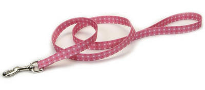 [CA364 PINK DOTS] *PET ATTIRE Lead - 4' x 3/8 - Pink w/Dots