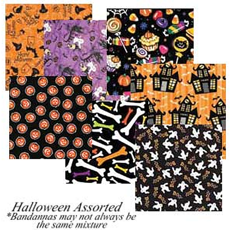 [BAN399] BANDANNA Halloween Assorted 12 pack