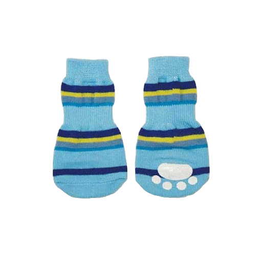 [FP585 S BLUE] *FASHION PET Striped Slipper Sock Blue S