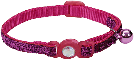 [CA6723 PINK] *COASTAL Safe Cat Fashion Collar 3/8 x 8-12 Inch - Pink Glitter